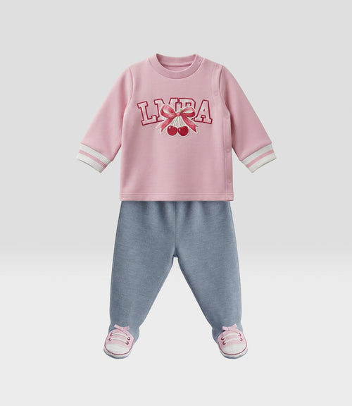 Conjunto recién nacida con cherry 0 meses / Rosado