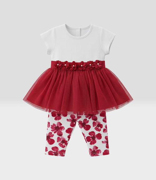 Conjunto recién nacida con tul 0 meses / Rojo