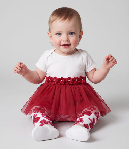 Conjunto recién nacida con tul 0 meses / Rojo