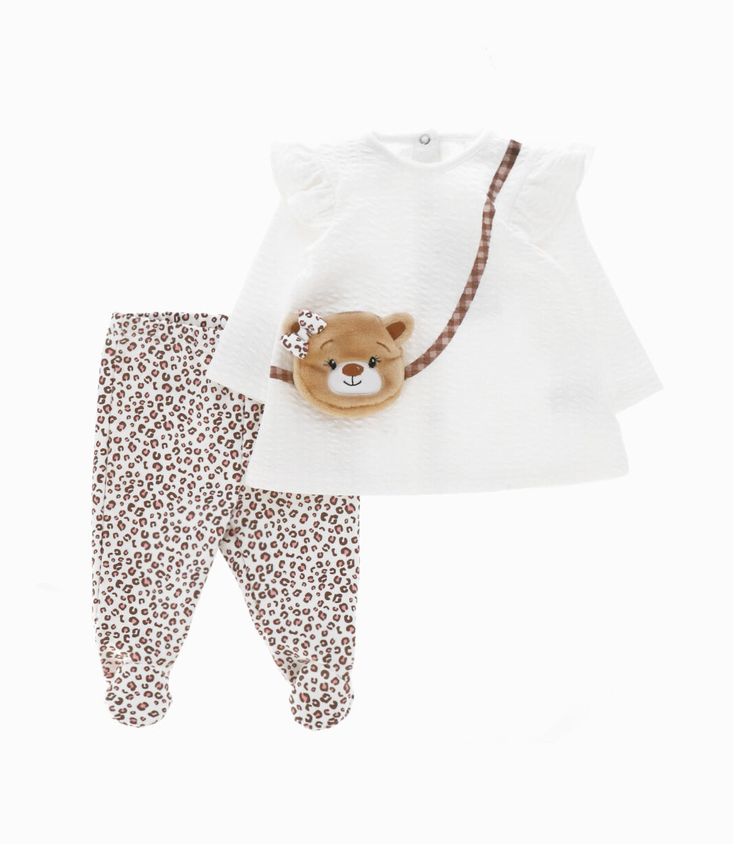 Conjunto Recién Nacida De Polera Y Calzas 0 meses / Blanco