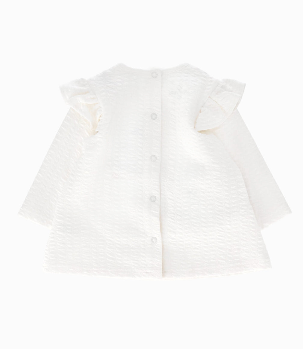 Conjunto Recién Nacida De Polera Y Calzas 0 meses / Blanco