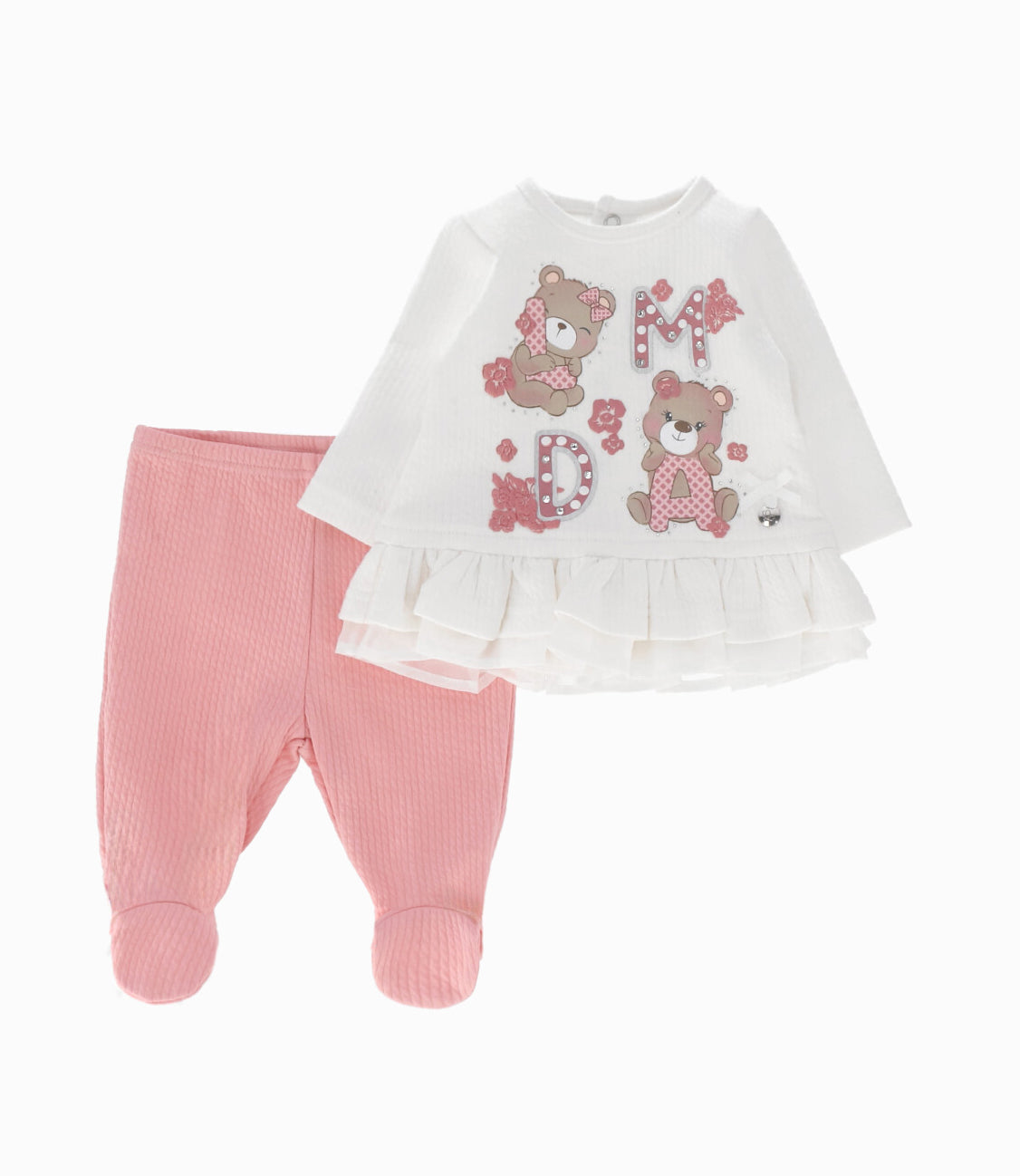 Conjunto Recién Nacida De Polerón Y Calzas 0 meses / Rosado