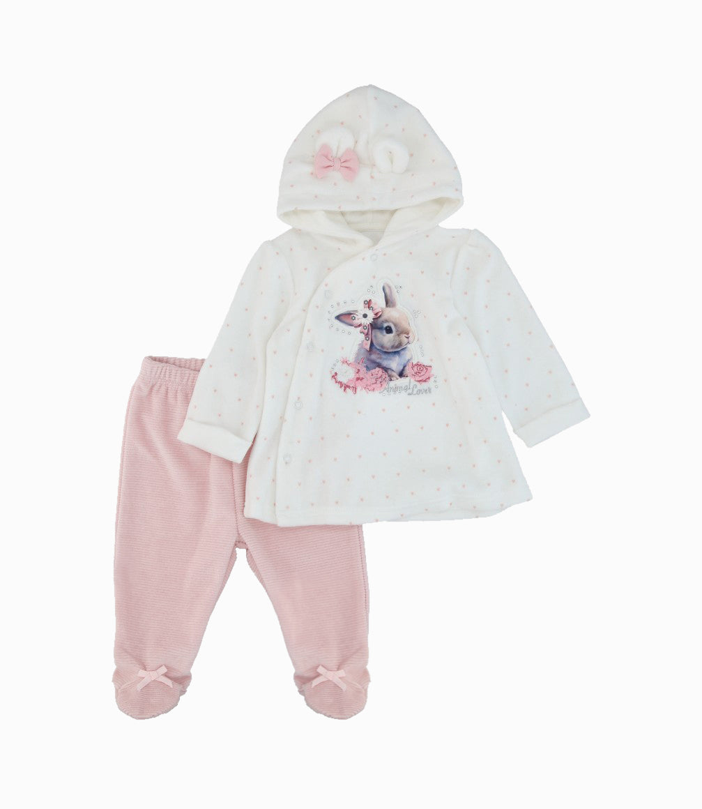 Conjunto recién nacida con conejo 0 meses / Rosado