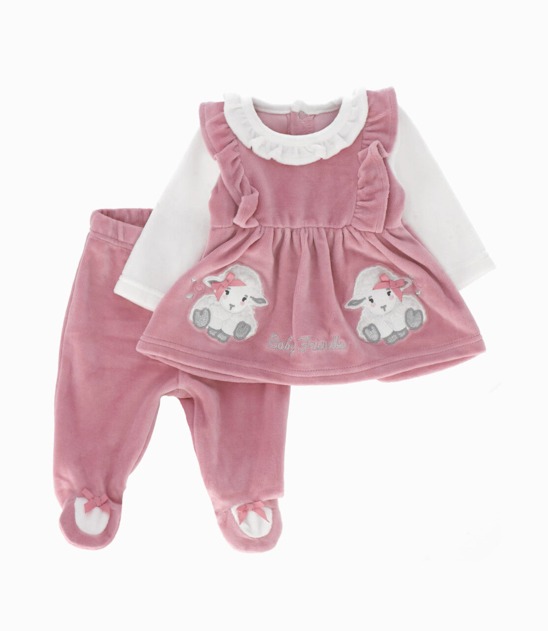 Conjunto recién nacida con vuelos 0 meses / Palo Rosa
