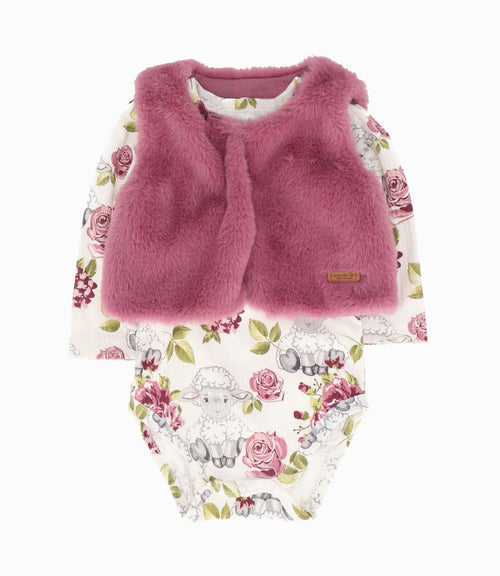 Conjunto recién nacida 4 piezas 0 meses / Burdeo