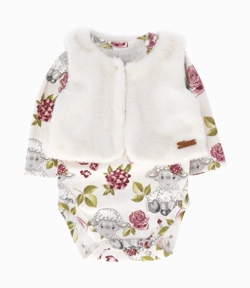 Conjunto recién nacida 4 piezas 0 meses / Palo Rosa