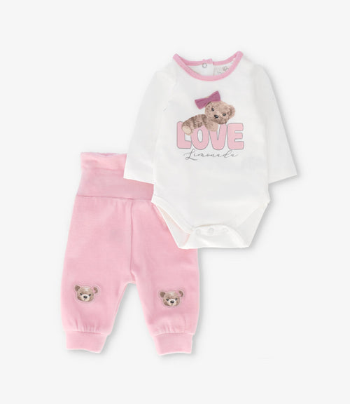 Conjunto recién nacida con oso