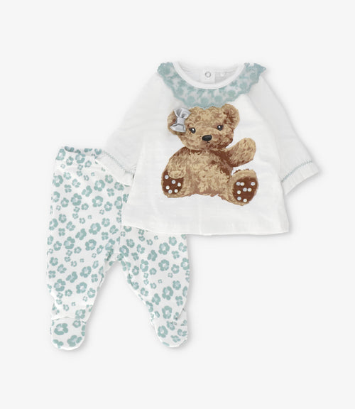 Conjunto recién nacida con oso