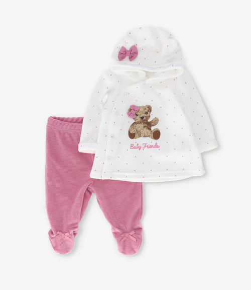 Conjunto recién nacida con oso