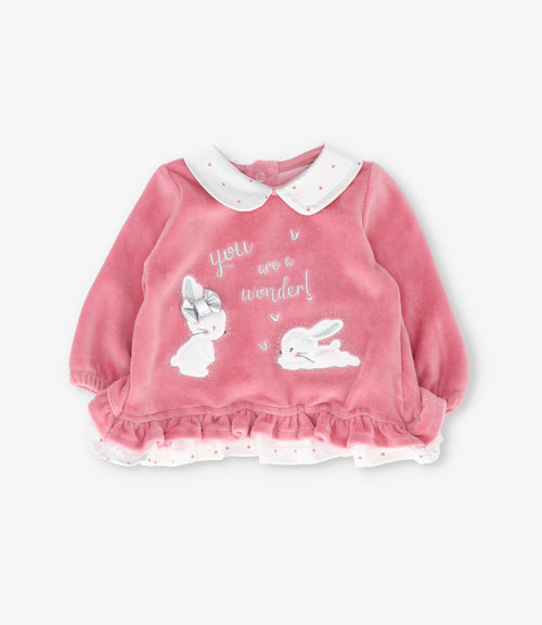 Conjunto recién nacida con conejos 0 meses / Coral