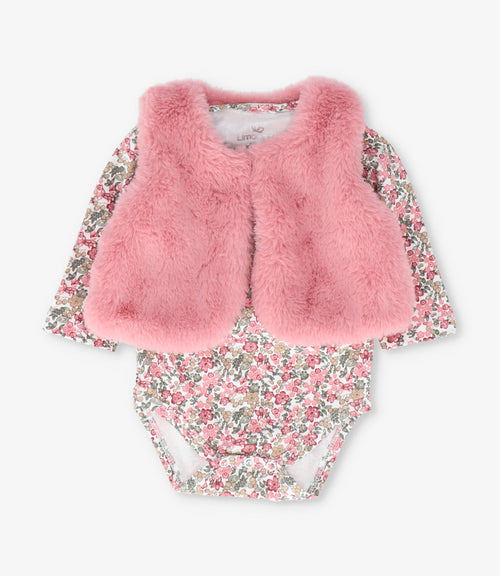 Conjunto recién nacida 4 piezas 0 meses / Coral