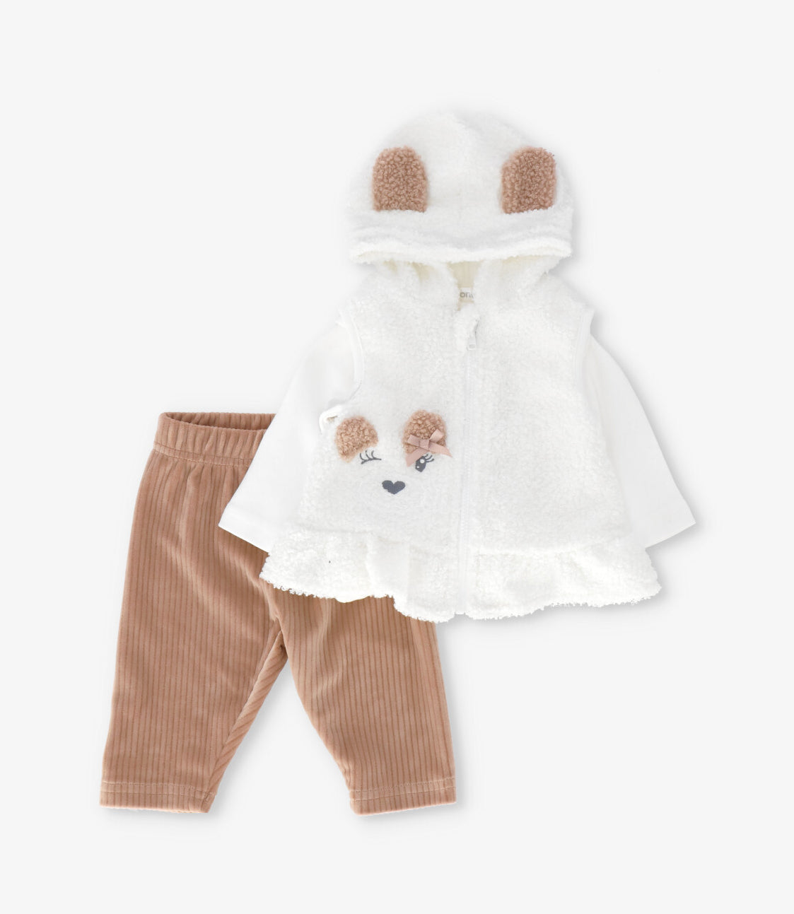 Conjunto recién nacida 3 piezas 0 meses / Crudo