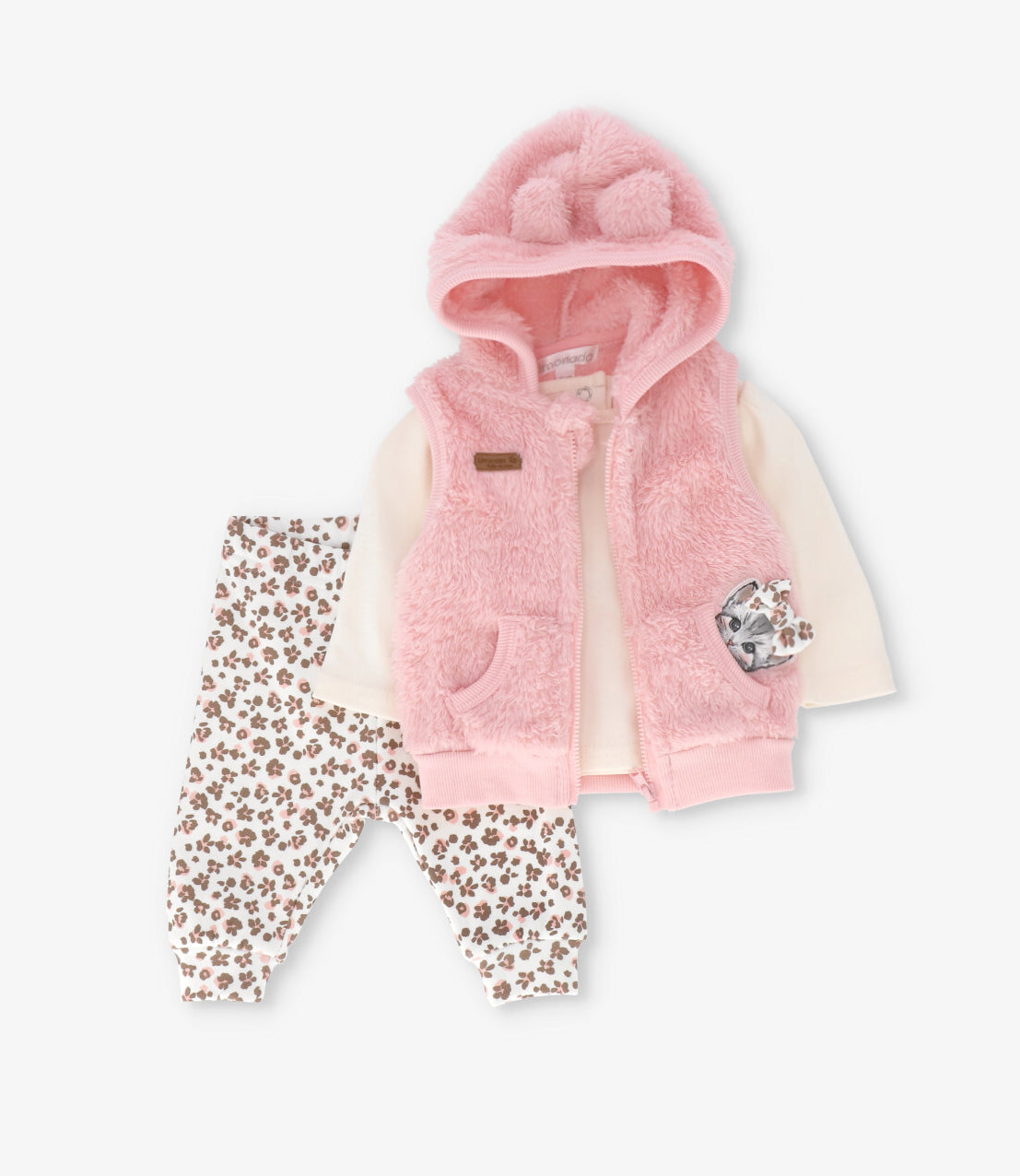 Conjunto recien nacida animal print 0 meses / Rosado