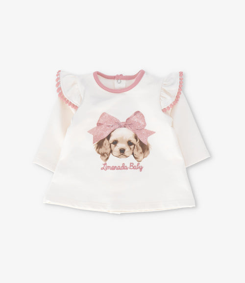 Conjunto recién nacida con perro 0 meses / Palo Rosa