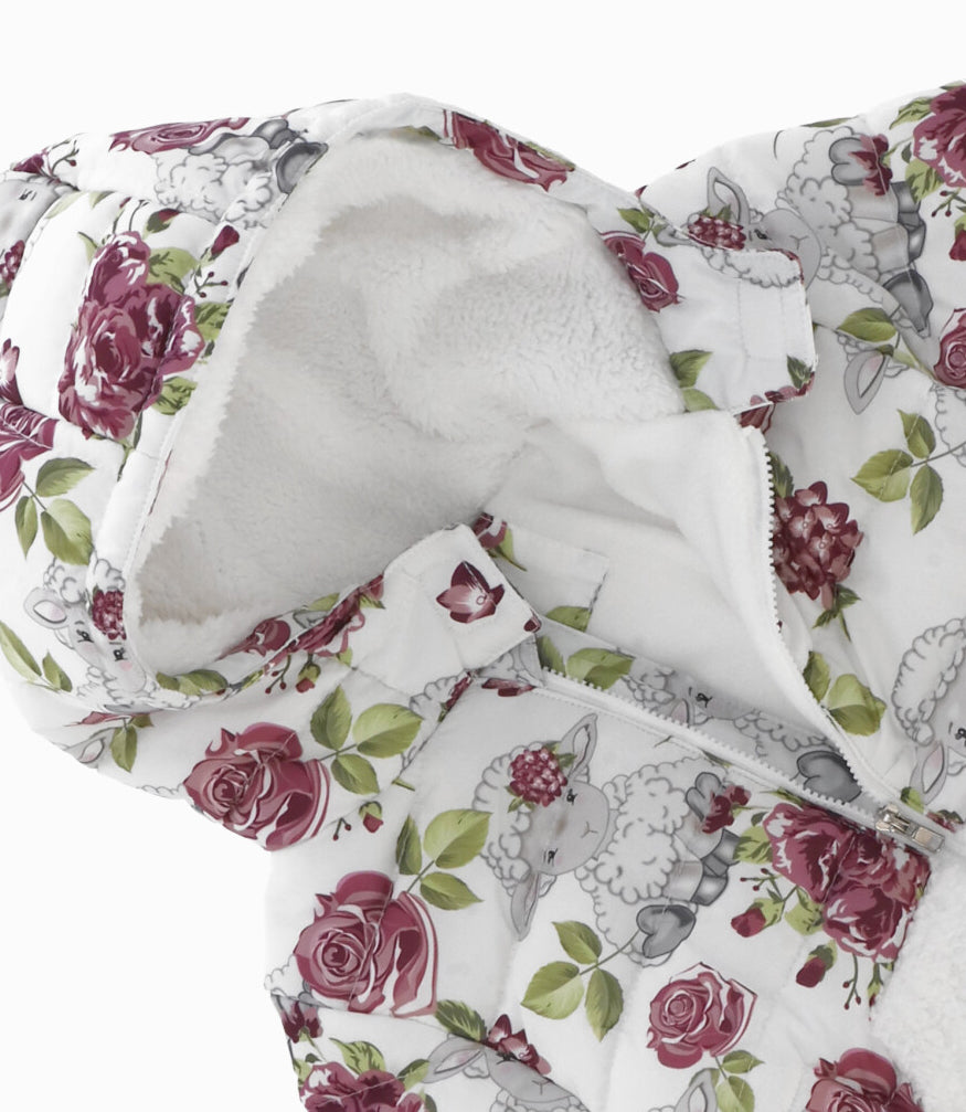 Saquito recién nacida floreado 0 meses / Blanco