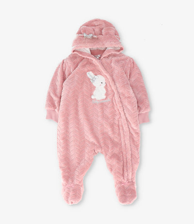 Saquito recién nacida trenzado con conejo 0 meses / Rosado