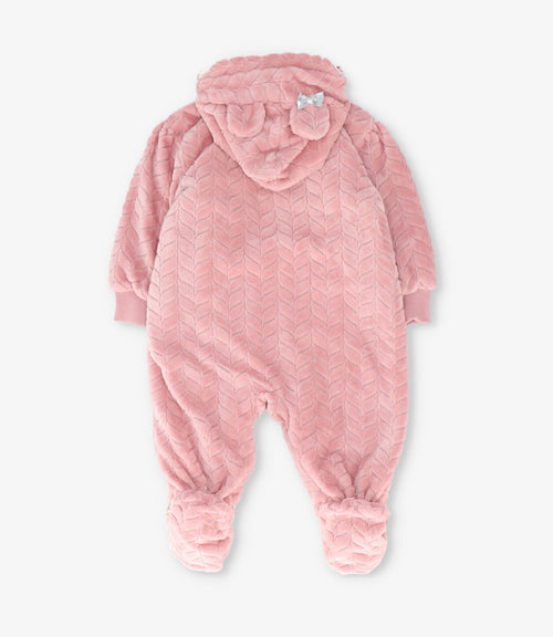 Saquito recién nacida trenzado con conejo 0 meses / Rosado