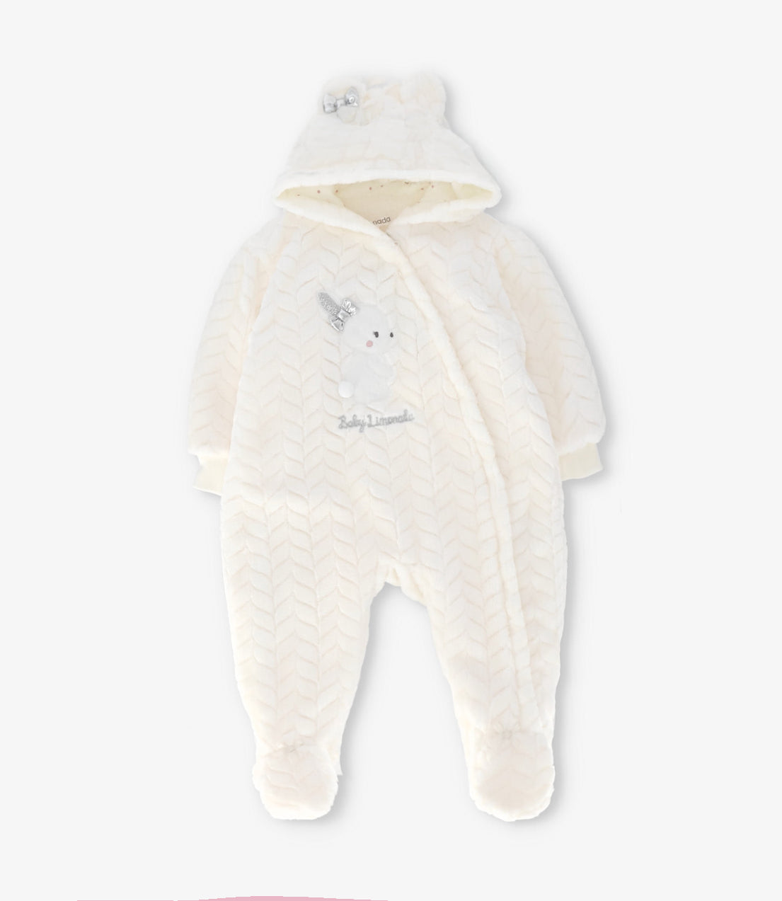 Saquito recién nacida trenzado con conejo 0 meses / Crudo