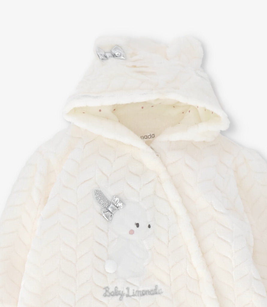 Saquito recién nacida trenzado con conejo 0 meses / Crudo