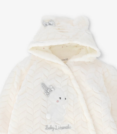 Saquito recién nacida trenzado con conejo 0 meses / Crudo