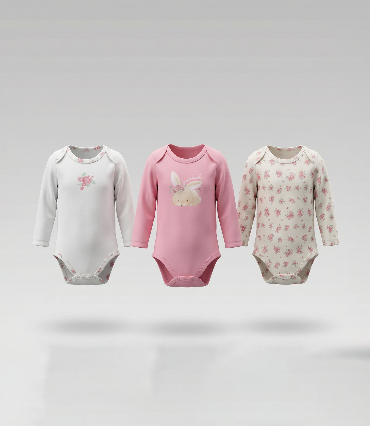 Pack body recién nacida 3 unidades 0 meses / Coral