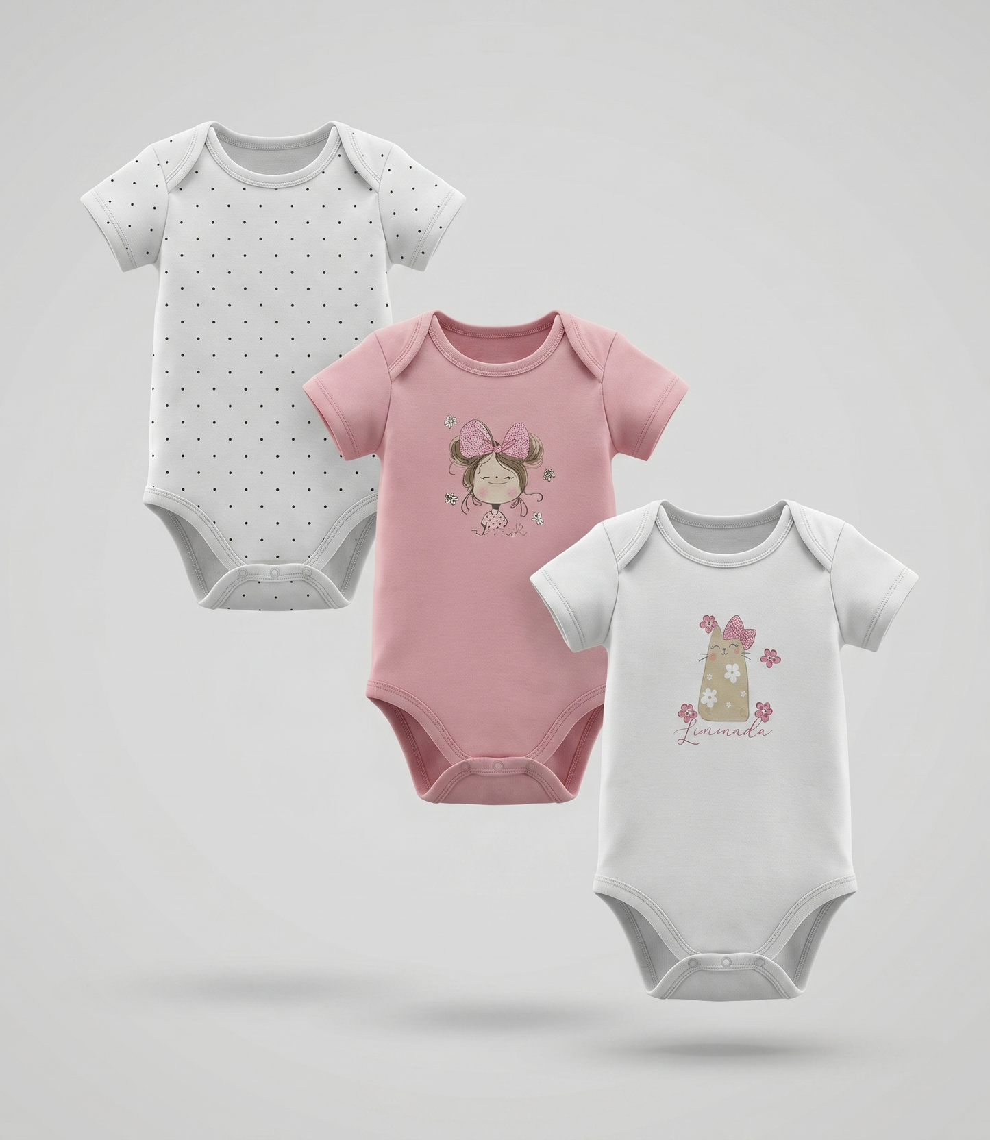 Pack body recién nacida 5 unidades 0 meses / Coral