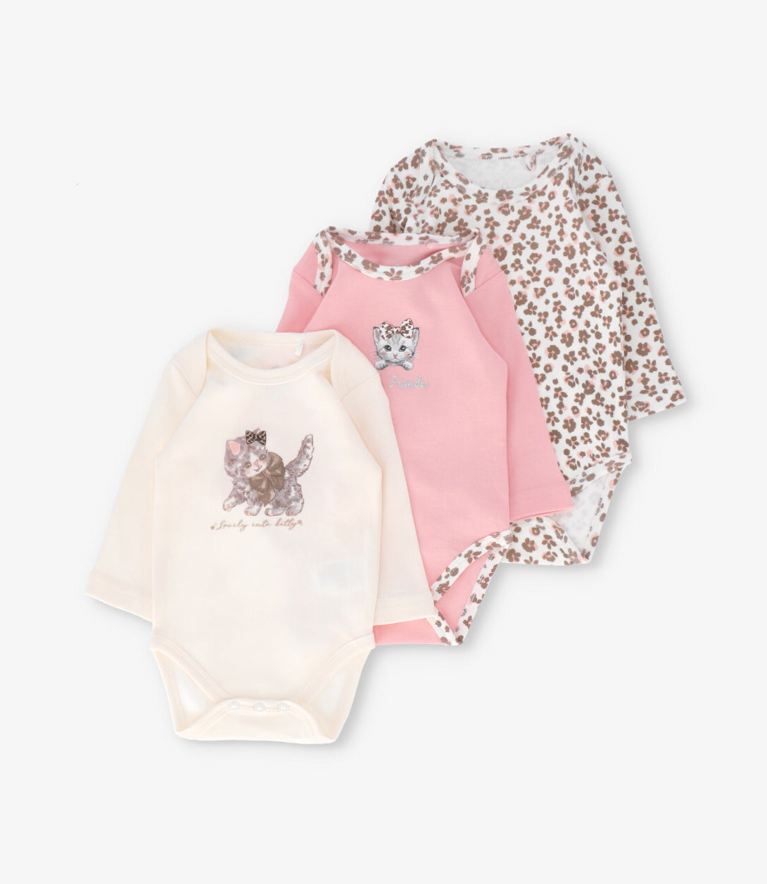 Pack body recien nacida 3 unidades 0 meses / Rosado