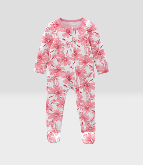 Pijama recién nacida floreado 0 meses / Rosado