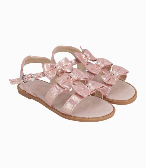 Sandalia Niña Con Lazos 27 / Palo Rosa