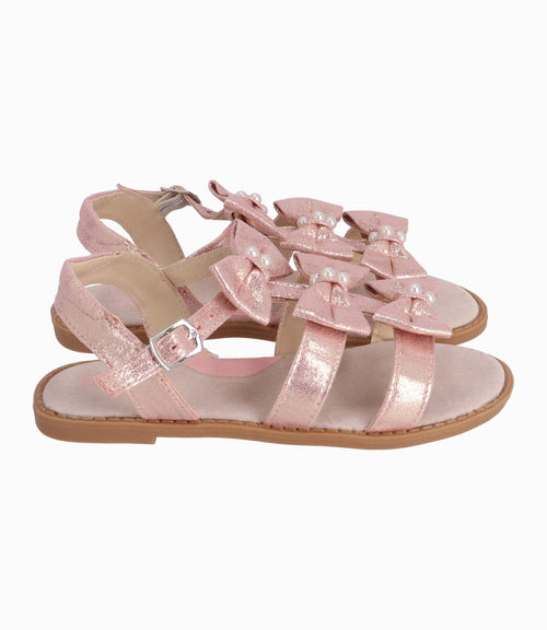Sandalia Niña Con Lazos 27 / Palo Rosa