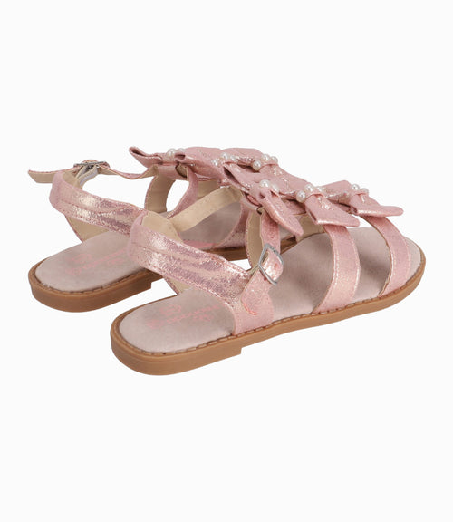 Sandalia Niña Con Lazos 27 / Palo Rosa