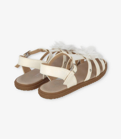 Sandalia niña con flor 27 / Blanco