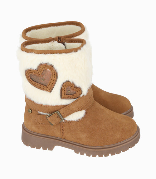 Bota niña con corazones 27 / Chocolate
