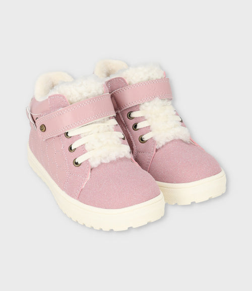 Botín niña con corazones 27 / Rosado