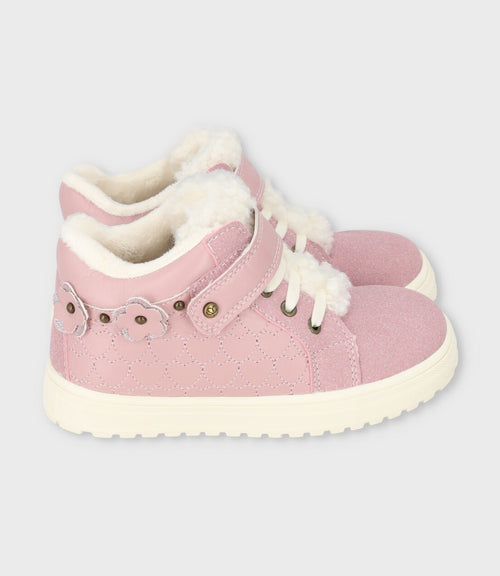 Botín niña con corazones 27 / Rosado