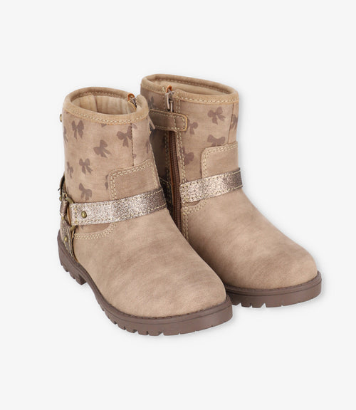 Botín niña con lazos 27 / Beige
