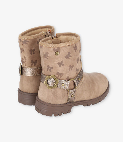 Botín niña con lazos 27 / Beige