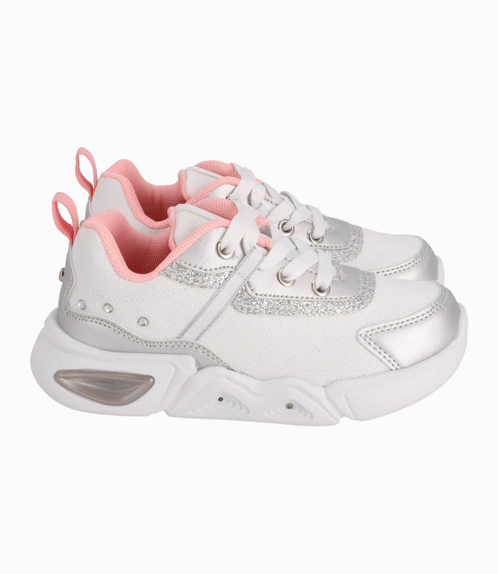 Zapatilla Niña Chunky Con Luces 27 / Blanco