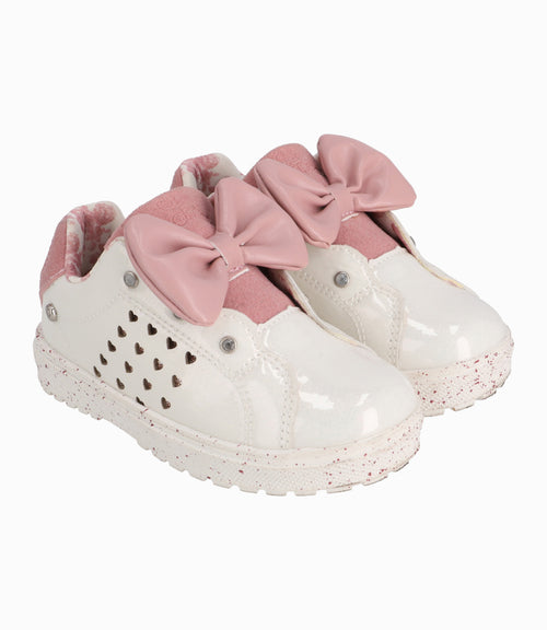Zapatilla Niña Con Lazo 27 / Crudo