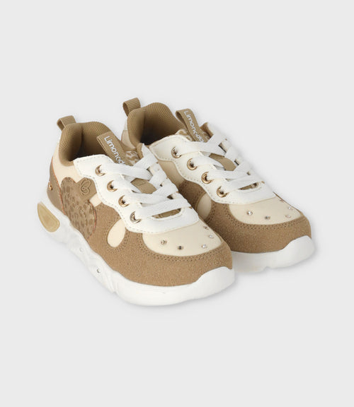 Zapatilla niña con luces 27 / Beige