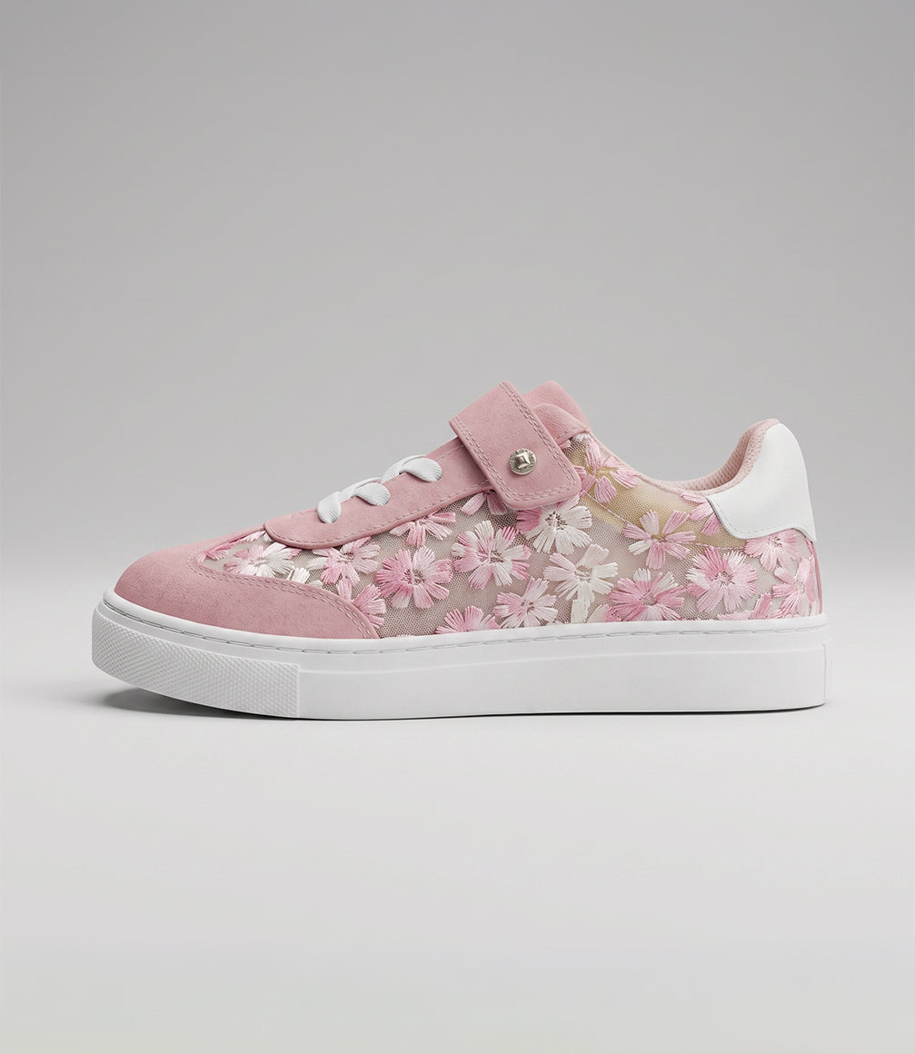 Zapatilla niña floreada 27 / Rosado