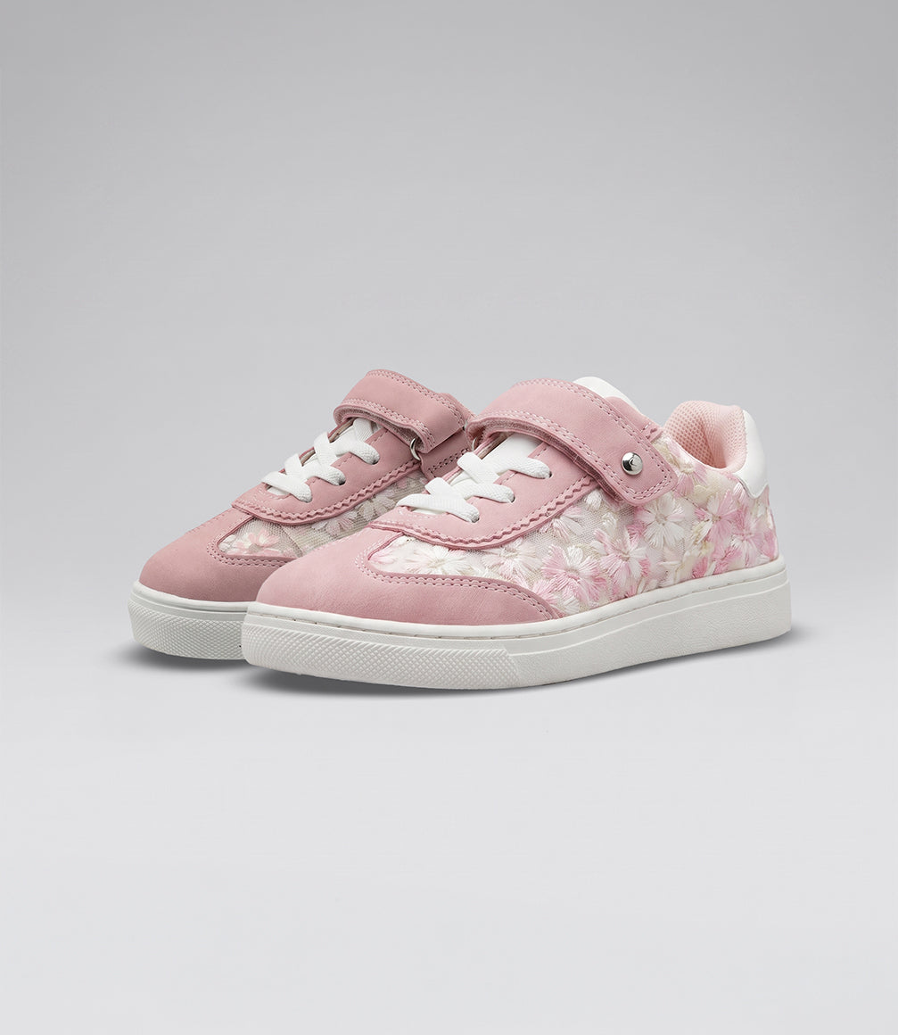 Zapatilla niña floreada 27 / Rosado