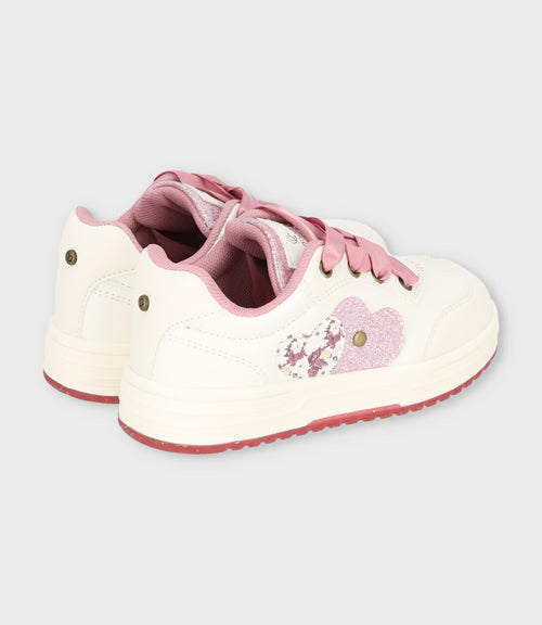 Zapatilla niña con corazón 27 / Blanco