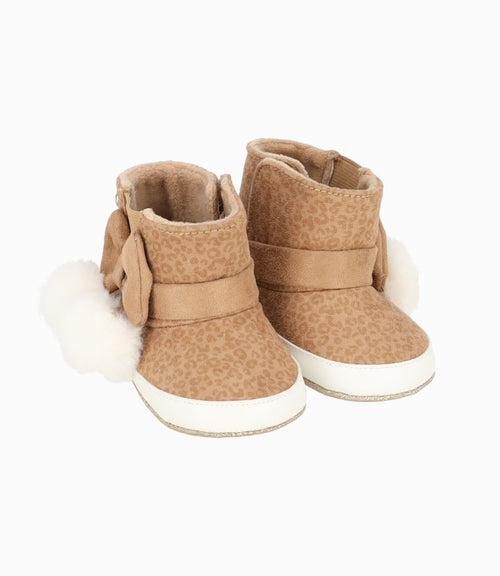 Bota recién nacida animal print 15 / Dorado