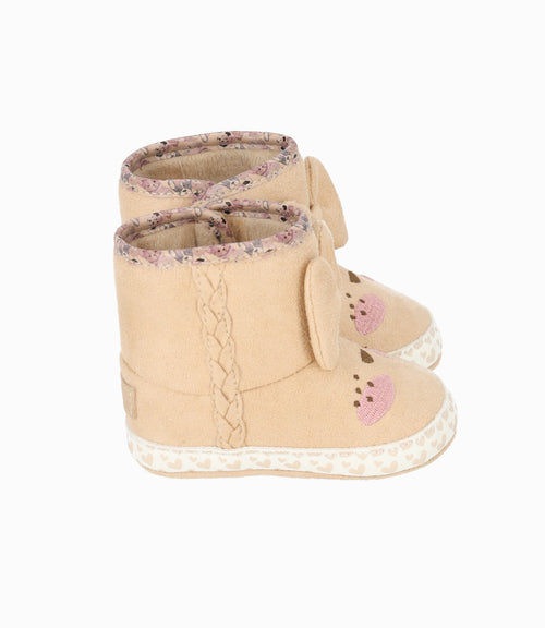Bota recién nacida con lazo 15 / Beige