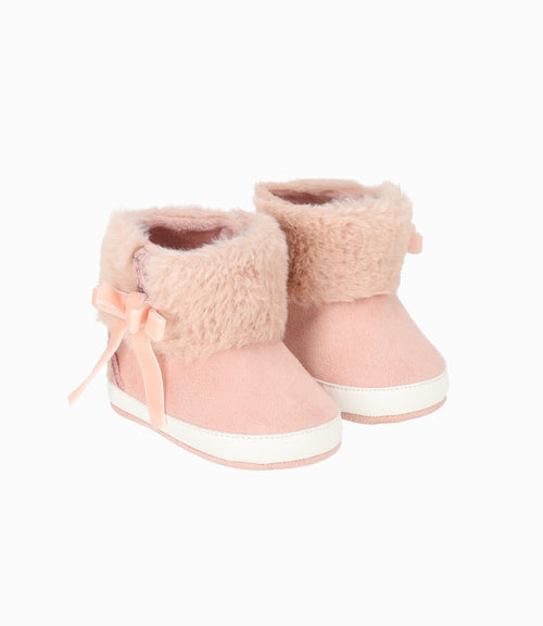 Bota recién nacida con lazo 15 / Rosado