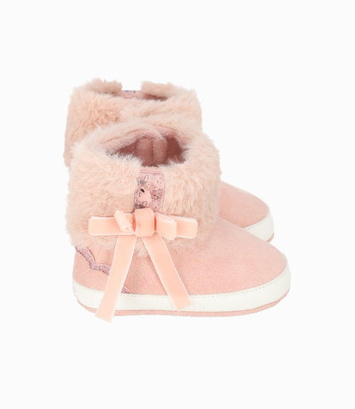 Bota recién nacida con lazo 15 / Rosado