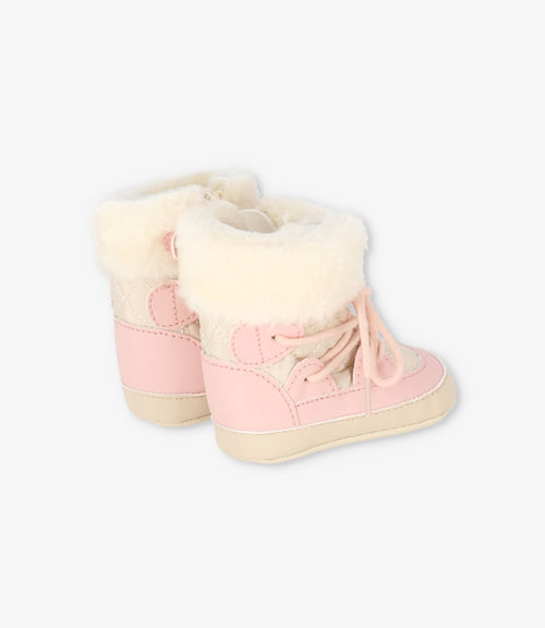 Bota recién nacida con sherpa 15 / Rosado