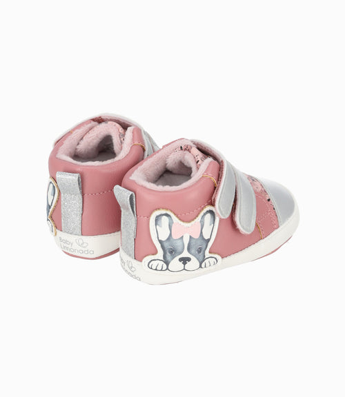 Botín recién nacida con perrito 15 / Rosado
