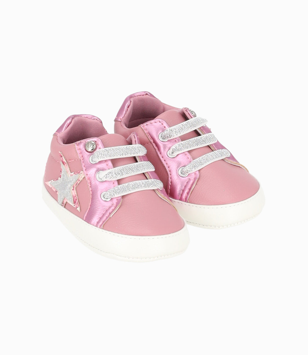 Zapatilla recién nacida con estrella 15 / Rosado